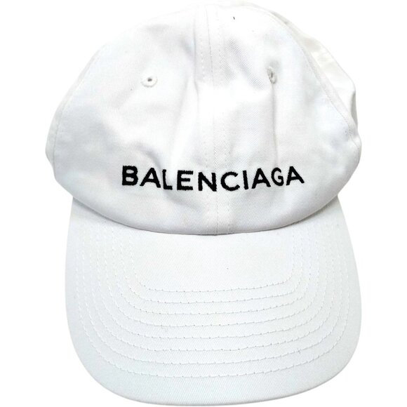 (S3) Authentic Balenciaga Cap White Cotton Luxury Vintage Designer Handbag - Picture 2 of 10